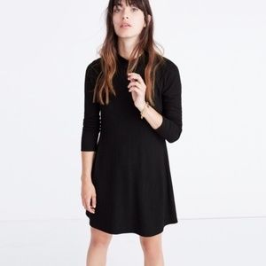 Madewell Ribbed Black Longsleeve Dress